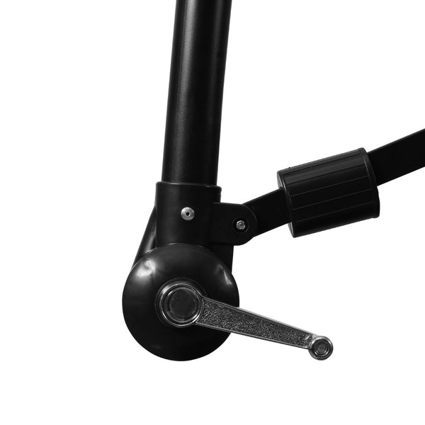 English Elm Sedona 10 FT Round Cantilever Umbrella with 32 Solar LED Lights for Ultimate Outdoor Comfort Tan GM-WL-UU012-TAN-GG