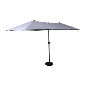 English Elm Elizabeth Commercial Grade 15 FT Triple Head Patio Umbrella for Stylish Outdoor Shade & Comfort Gray GM-WL-UU021-GRY-GG