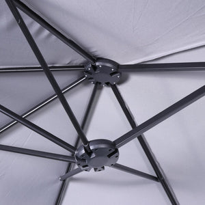 English Elm Elizabeth Commercial Grade 15 FT Triple Head Patio Umbrella for Stylish Outdoor Shade & Comfort Gray GM-WL-UU021-GRY-GG