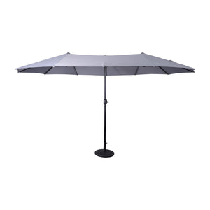 English Elm Elizabeth Commercial Grade 15 FT Triple Head Patio Umbrella for Stylish Outdoor Shade & Comfort Gray GM-WL-UU021-GRY-GG