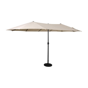 English Elm Elizabeth Commercial Grade 15 FT Triple Head Patio Umbrella for Stylish Outdoor Shade & Comfort Tan GM-WL-UU021-TAN-GG