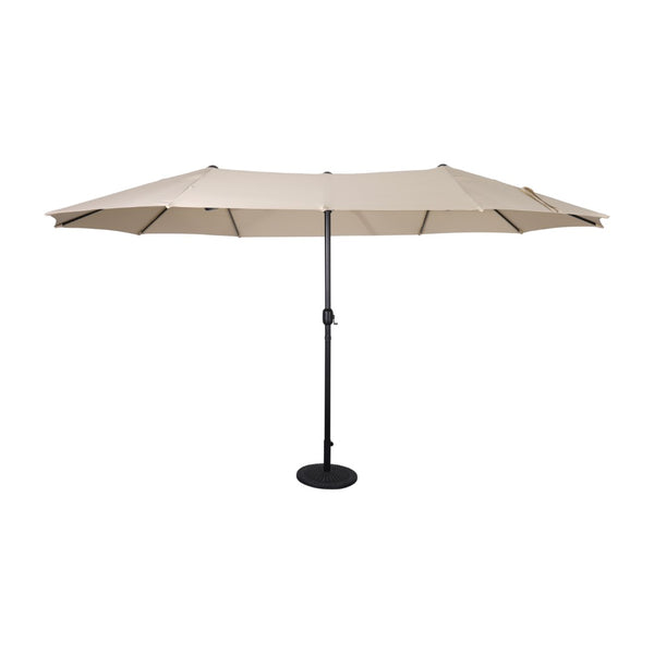 English Elm Elizabeth Commercial Grade 15 FT Triple Head Patio Umbrella for Stylish Outdoor Shade & Comfort Tan GM-WL-UU021-TAN-GG