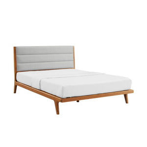 Greenington Mercury Upholstered Platform Bed Solid Bamboo Frame Padded Headboard Modern Bedroom Amber GM002AM