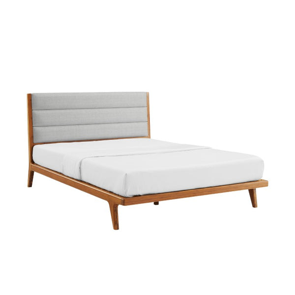 Greenington Mercury Upholstered Platform Bed Solid Bamboo Frame Padded Headboard Modern Bedroom Amber GM002AM