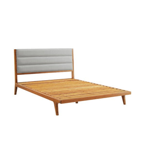 Greenington Mercury Upholstered Platform Bed Solid Bamboo Frame Padded Headboard Modern Bedroom Amber GM002AM