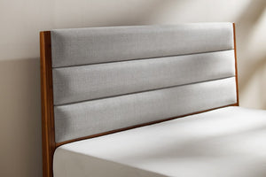 Greenington Mercury Upholstered Platform Bed Solid Bamboo Frame Padded Headboard Modern Bedroom Amber GM002AM