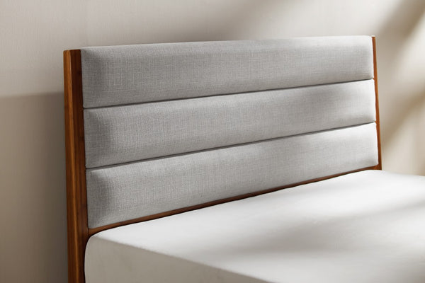 Greenington Mercury Upholstered Platform Bed Solid Bamboo Frame Padded Headboard Modern Bedroom Amber GM002AM