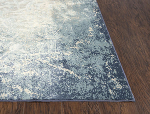 Alora Decor Glamour Plush Transitional Area Rug With Vine & Scroll Motif In Blue, Teal, Beige, Ivory Accent 3'11" x 5'6" GLOGM100089093156