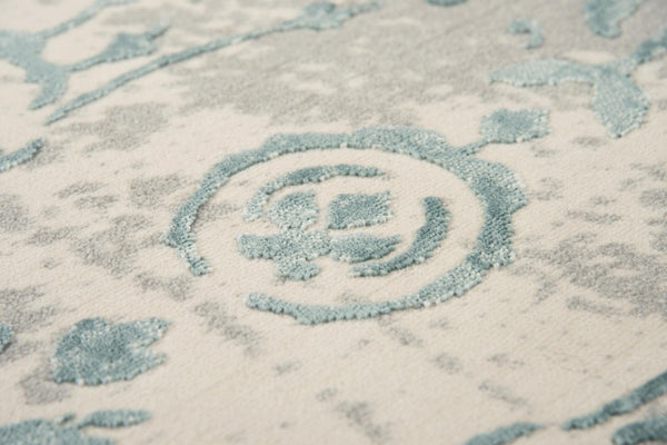 Alora Decor Glamour Alora DéCor Transitional Blue And Gray Ornate Vine Rug — Soft Polyester, Durable Power-Loomed Quality 8'6" x 11'10" GLOGM100233098610