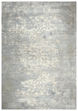 Alora Decor Glamour Gray Rectangle Rug With Plush Polyester Pile, Power-Loomed Turkish Vine Scroll Design 8'6" x 11'10" GLOGM100333078610