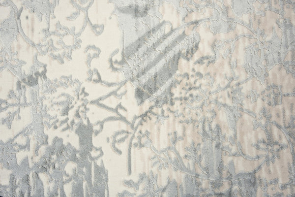 Alora Decor Glamour Gray Runner Rug 2'7"X9'6" Power-Loomed Polyester, Transitional Vine Scroll Design, Durable Elegance GLOGM100333072796