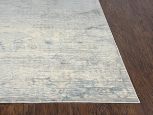 Alora Decor Glamour Gray Rectangle Rug With Plush Polyester Pile, Power-Loomed Turkish Vine Scroll Design 8'6" x 11'10" GLOGM100333078610