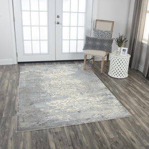 Alora Decor Glamour Gray Runner Rug 2'7"X9'6" Power-Loomed Polyester, Transitional Vine Scroll Design, Durable Elegance GLOGM100333072796