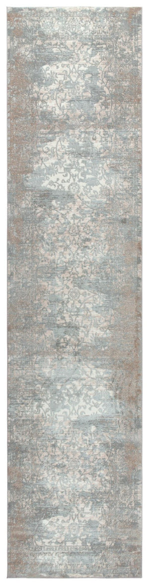 Alora Decor Glamour Gray Runner Rug 2'7"X9'6" Power-Loomed Polyester, Transitional Vine Scroll Design, Durable Elegance GLOGM100333072796