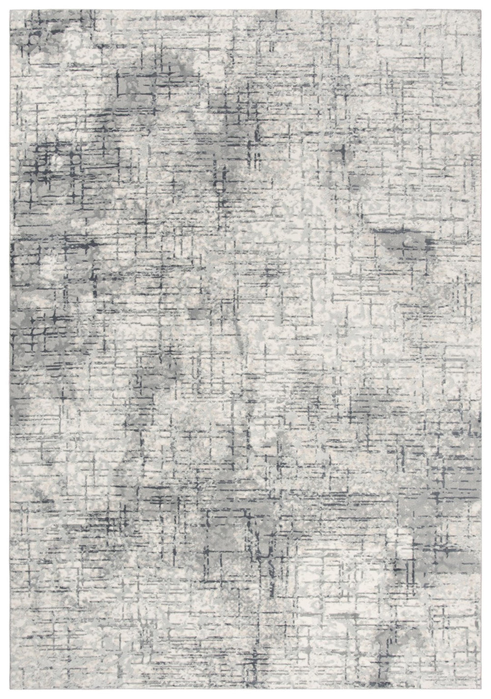 Alora Decor Glamour Contemporary Abstract Cream And Gray Area Rug — Power-Loomed Polyester, Low Pile Durable Elegance 5'3" x 7'6" GLOGM100407335376