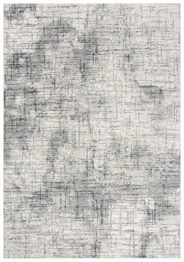 Alora Decor Glamour Contemporary Abstract Cream And Gray Area Rug — Power-Loomed Polyester, Low Pile Durable Elegance 5'3" x 7'6" GLOGM100407335376