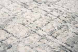 Alora Decor Glamour Gray/Cream Runner Rug 2'7"X9'6" Power-Loomed Turkey 100% Polyester Durable Soft Texture GLOGM100407332796
