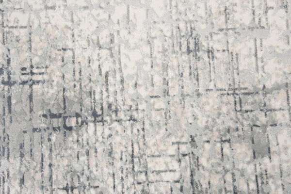 Alora Decor Glamour Contemporary Abstract Cream And Gray Area Rug — Power-Loomed Polyester, Low Pile Durable Elegance 5'3" x 7'6" GLOGM100407335376