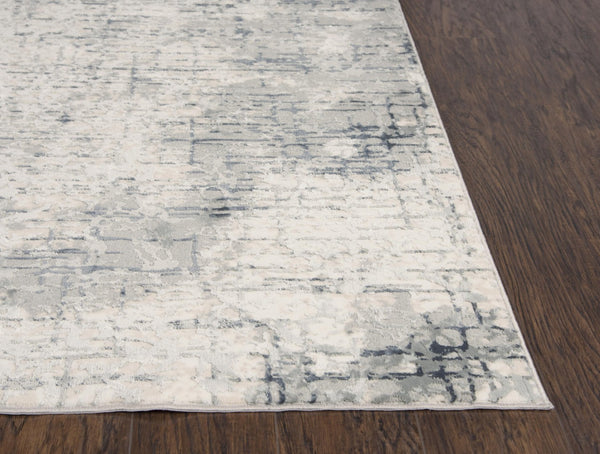 Alora Decor Glamour Gray/Cream Runner Rug 2'7"X9'6" Power-Loomed Turkey 100% Polyester Durable Soft Texture GLOGM100407332796