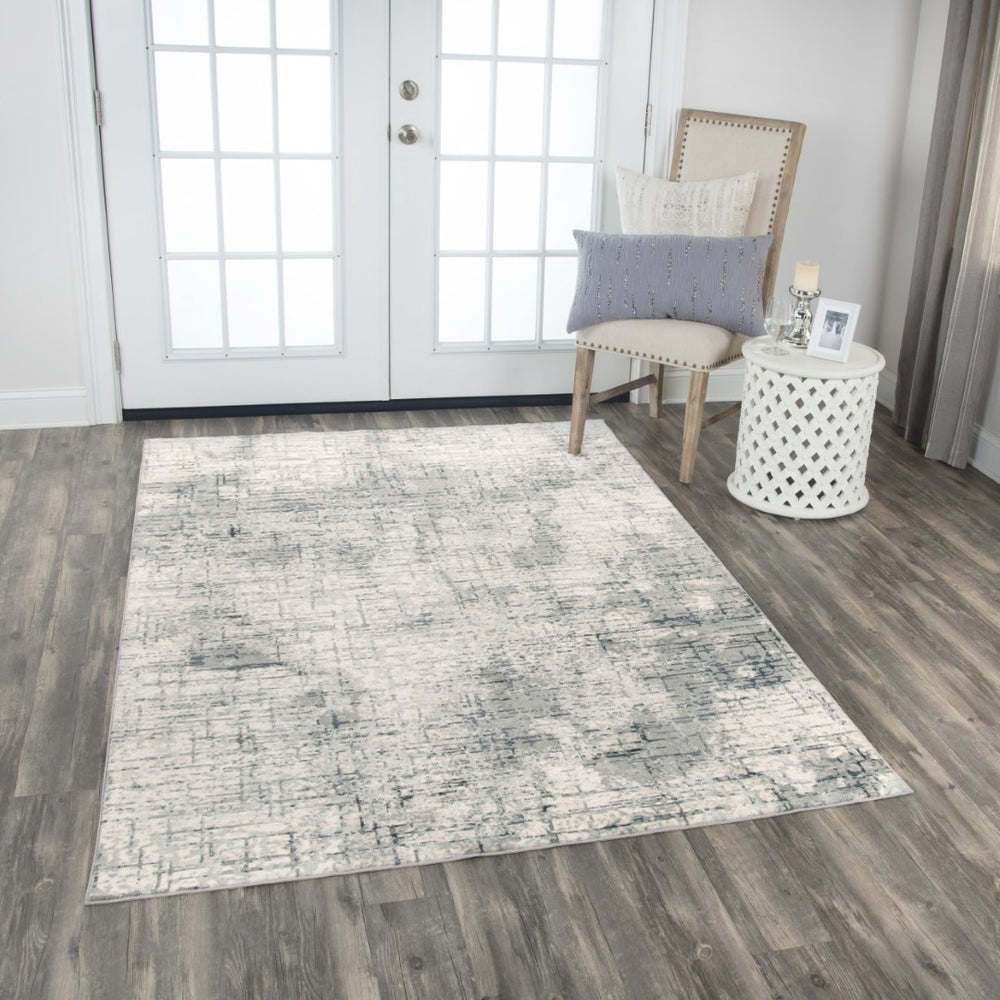 Alora Decor Glamour Gray/Cream Runner Rug 2'7"X9'6" Power-Loomed Turkey 100% Polyester Durable Soft Texture GLOGM100407332796