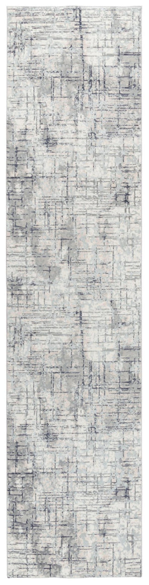Alora Decor Glamour Gray/Cream Runner Rug 2'7"X9'6" Power-Loomed Turkey 100% Polyester Durable Soft Texture GLOGM100407332796