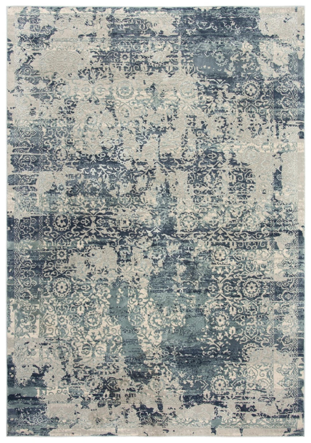 Alora Decor Glamour Modern Abstract Area Rug In Gray Teal Palette — Power-Loomed Turkish Polyester Comfort And Durability 8'6" x 11'10" GLOGM100533898610