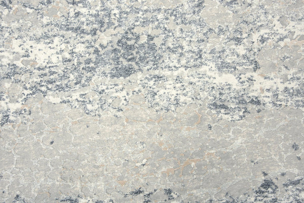 Alora Decor Glamour Gray Runner Rug Power-Loomed 100% Polyester Silky Coastal Ivory-Gray Wash 2'7"X9'6" GLOGM100707332796