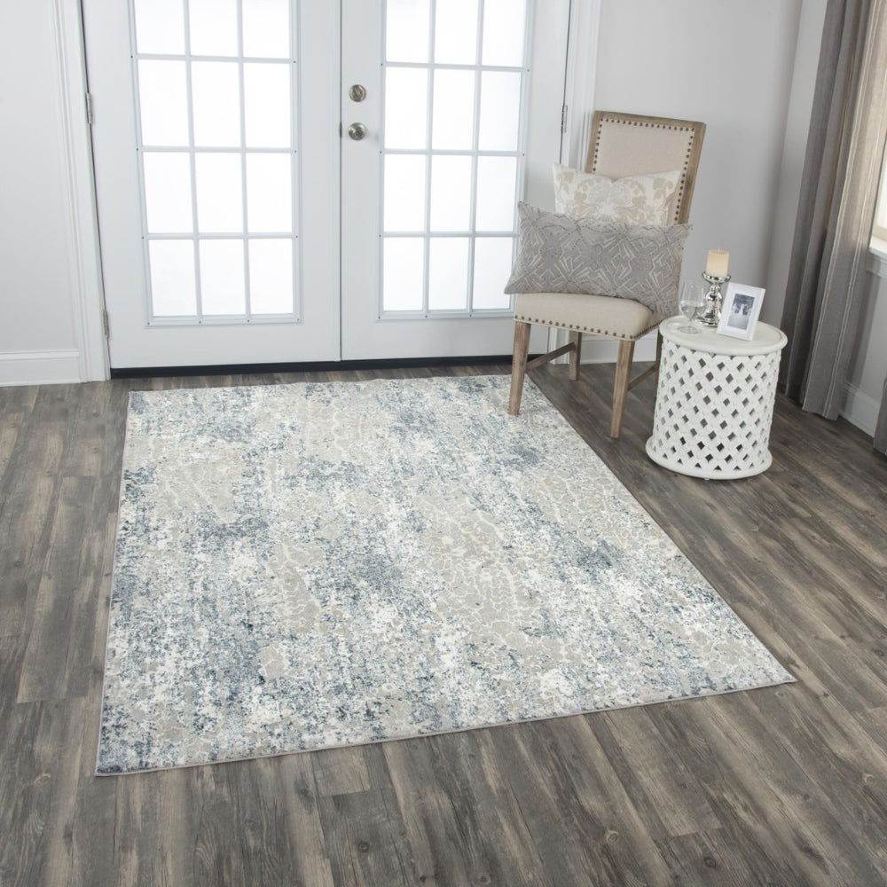 Alora Decor Glamour Gray Runner Rug Power-Loomed 100% Polyester Silky Coastal Ivory-Gray Wash 2'7"X9'6" GLOGM100707332796