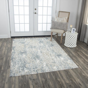 Alora Decor Glamour Serene Gray And Ivory Rectangle Rug — Power‑Loomed Turkish Polyester With Silky Plush Feel 8'6" x 11'10" GLOGM100707338610