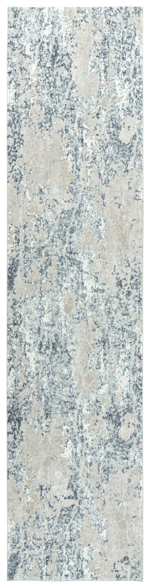 Alora Decor Glamour Gray Runner Rug Power-Loomed 100% Polyester Silky Coastal Ivory-Gray Wash 2'7"X9'6" GLOGM100707332796