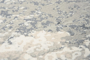 Alora Decor Glamour Abstract Gray Runner Rug 2'7"X9'6" — Power-Loomed Polyester, Modern Cream & Gray Durable Style GLOGM100907332796