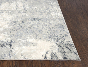 Alora Decor Glamour Modern Abstract Gray Cream Area Rug — Plush Power-Loomed Polyester, Durable & Soft Underfoot 7'10" x 9'10" GLOGM100907337109