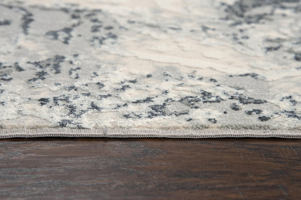 Alora Decor Glamour Modern Abstract Gray Cream Area Rug — Plush Power-Loomed Polyester, Durable & Soft Underfoot 7'10" x 9'10" GLOGM100907337109