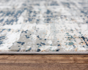Alora Decor Glamour Plush Blue Runner Rug 2'7"X9'6" Power-Loomed Turkey 100% Polyester Modern Abstract Elegance GLOGM101037892796