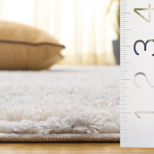Safavieh Gemma Round Shag Rug Ivory Beige Grey — Plush 7/8" Pile, Power-Loomed Turkish Durability, Cozy Accent 6'-7" x 6'-7" GMA600A-7R