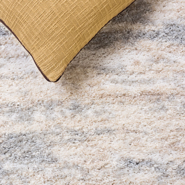 Safavieh Gemma Plush Shag Area Rug In Ivory Beige Grey — Low-Profile Turkish Power-Loomed Texture For Cozy Modern Homes 6'-7" x 6'-7" GMA600A-7SQ