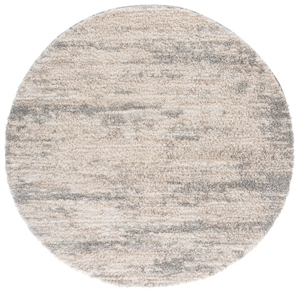 Safavieh Gemma Round Shag Rug Ivory Beige Grey — Plush 7/8" Pile, Power-Loomed Turkish Durability, Cozy Accent 6'-7" x 6'-7" GMA600A-7R