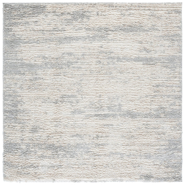 Safavieh Gemma Plush Shag Area Rug In Ivory Beige Grey — Low-Profile Turkish Power-Loomed Texture For Cozy Modern Homes 6'-7" x 6'-7" GMA600A-7SQ