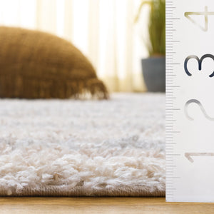 Safavieh Gemma Plush Shag Rug In Ivory Beige Grey — Scandinavian Texture, Stain-Resistant Poly Blend, Durable Craftsmanship 4'-0" x 6'-0" GMA602A-4