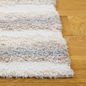 Safavieh Gemma Plush Shag Area Rug — Ivory Beige Grey Modern Solid Pile, Soft 7/8" Height, Durable Powerloomed 8'-0" x 10'-0" GMA602A-8