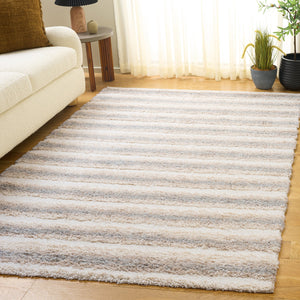 Safavieh Gemma Plush Shag Rug In Ivory Beige Grey – Soft 7/8" Pile, Modern Neutral Accent For Living Rooms 5'-3" x 7'-6" GMA602A-5