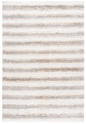 Safavieh Gemma Plush Shag Rug In Ivory Beige Grey — Scandinavian Texture, Stain-Resistant Poly Blend, Durable Craftsmanship 4'-0" x 6'-0" GMA602A-4