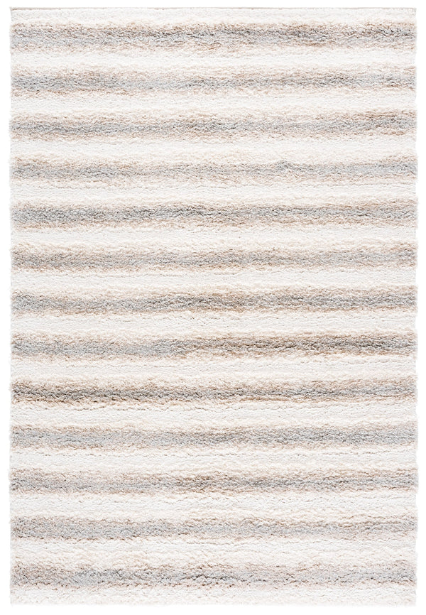 Safavieh Gemma Plush Shag Area Rug — Ivory Beige Grey Modern Solid Pile, Soft 7/8" Height, Durable Powerloomed 8'-0" x 10'-0" GMA602A-8