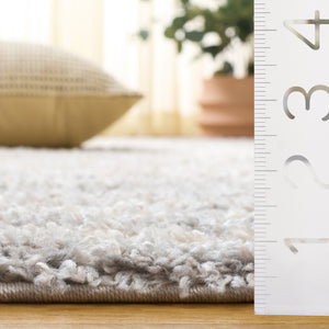 Safavieh Gemma Plush Round Shag Rug In Ivory Beige Grey – Power-Loomed Turkish Durable Fibers, Stain-Resistant Comfort 6'-7" x 6'-7" GMA604A-7R