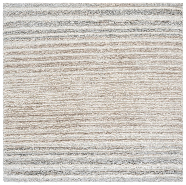 Safavieh Gemma Plush Round Shag Rug In Ivory Beige Grey – Power-Loomed Turkish Durable Fibers, Stain-Resistant Comfort 6'-7" x 6'-7" GMA604A-7R