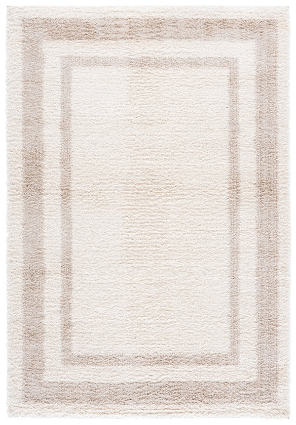 Safavieh Gemma Plush Shag Area Rug Ivory Beige — Low-Profile, Power-Loomed In Turkey For Soft, Durable Comfort 4'-0" x 6'-0" GMA608A-4