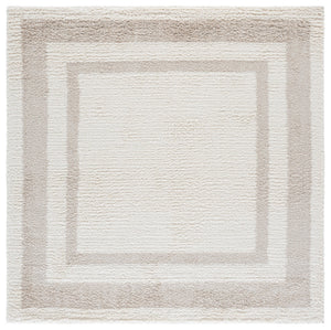 Safavieh Gemma Plush Round Shag Rug Ivory Beige — Power-Loomed Turkey, Soft Durable Fiber Blend For Cozy Rooms 6'-7" x 6'-7" GMA608A-7R
