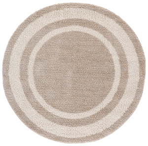 Safavieh Gemma Plush Round Shag Rug In Beige Ivory — Power-Loomed Turkey, Durable Soft Fiber, Cozy Centerpiece 6'-7" x 6'-7" GMA608B-7R