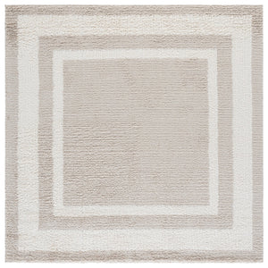 Safavieh Gemma Plush Shag Area Rug In Beige & Ivory — Power-Loomed Turkey, 7/8" Pile, Cozy Minimalist Style 5'-3" x 7'-6" GMA608B-5