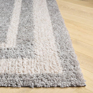 Safavieh Gemma Plush Grey Ivory Shag Rug — Low-Profile 7/8" Pile, Power-Loomed In Turkey For Durable Comfort 4'-0" x 6'-0" GMA608F-4